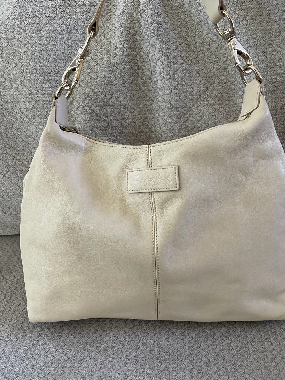 Dooney & Bourke Cream Leather Shoulder Bag Vintage